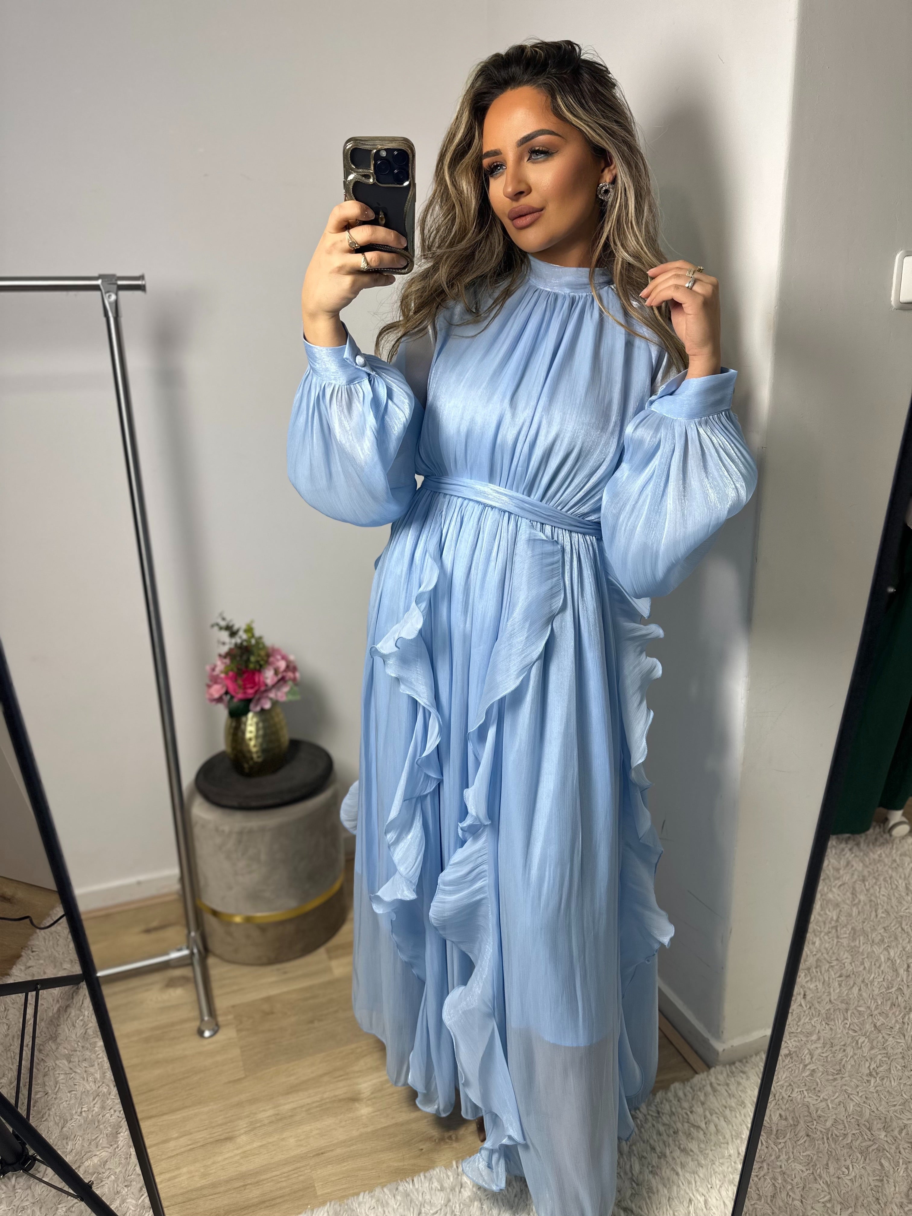 Jurk Adora silk blauw