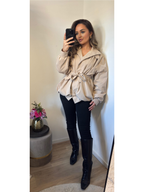 Trenchcoat short puf taupe