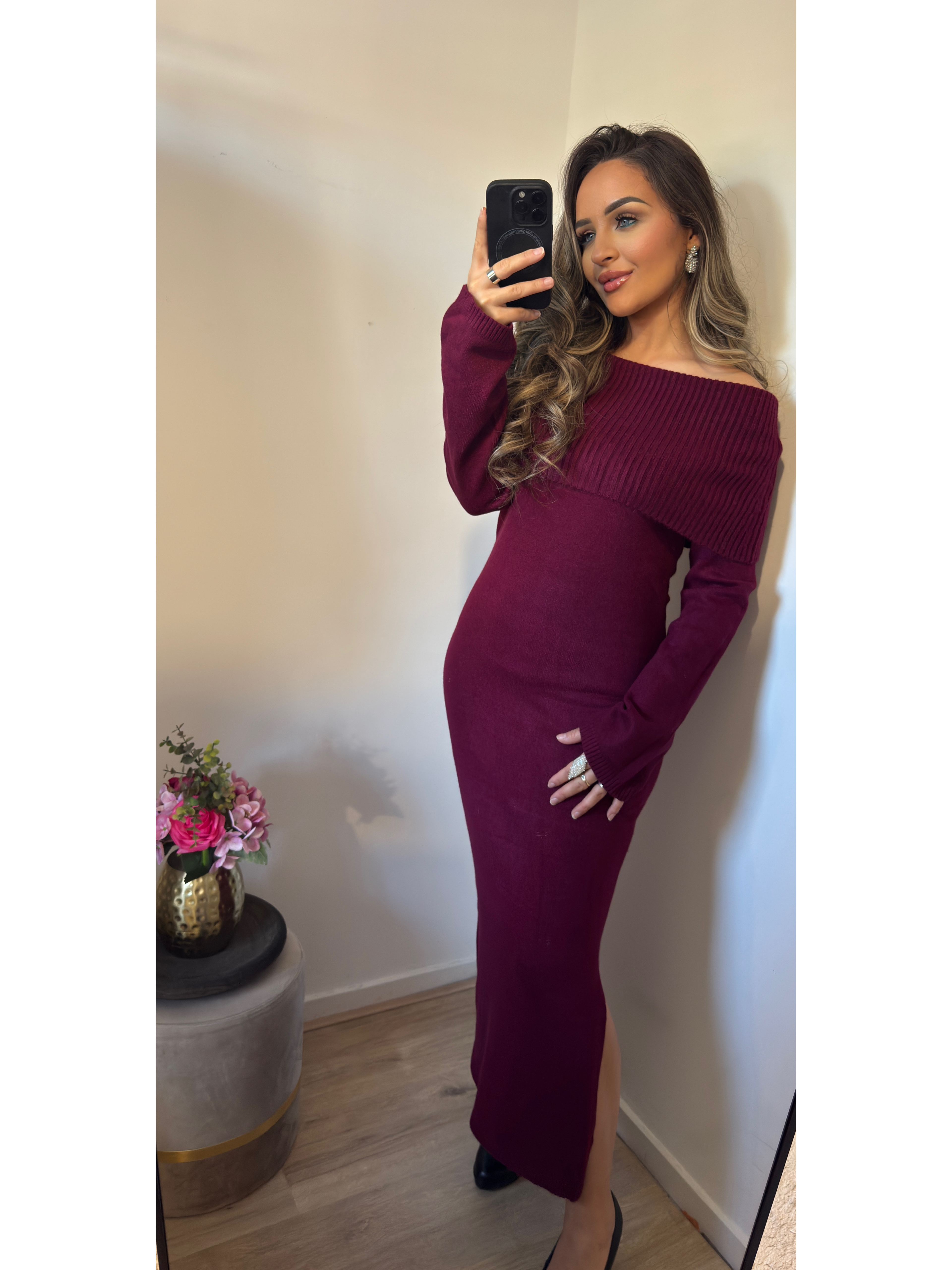 Jurk Ella kersenrood