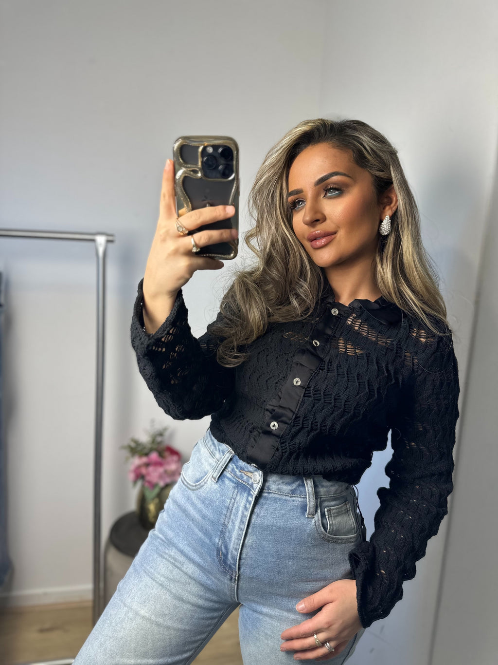 Blouse kant zwart