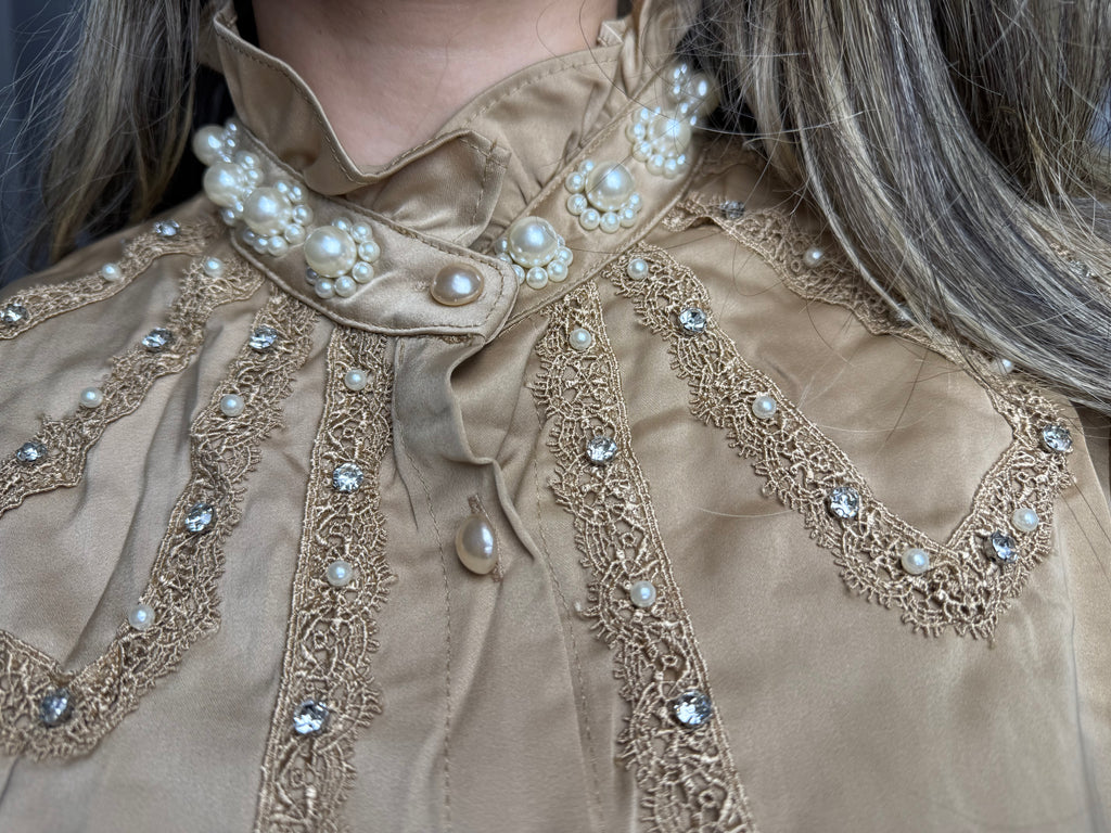 Blouse diamond taupe