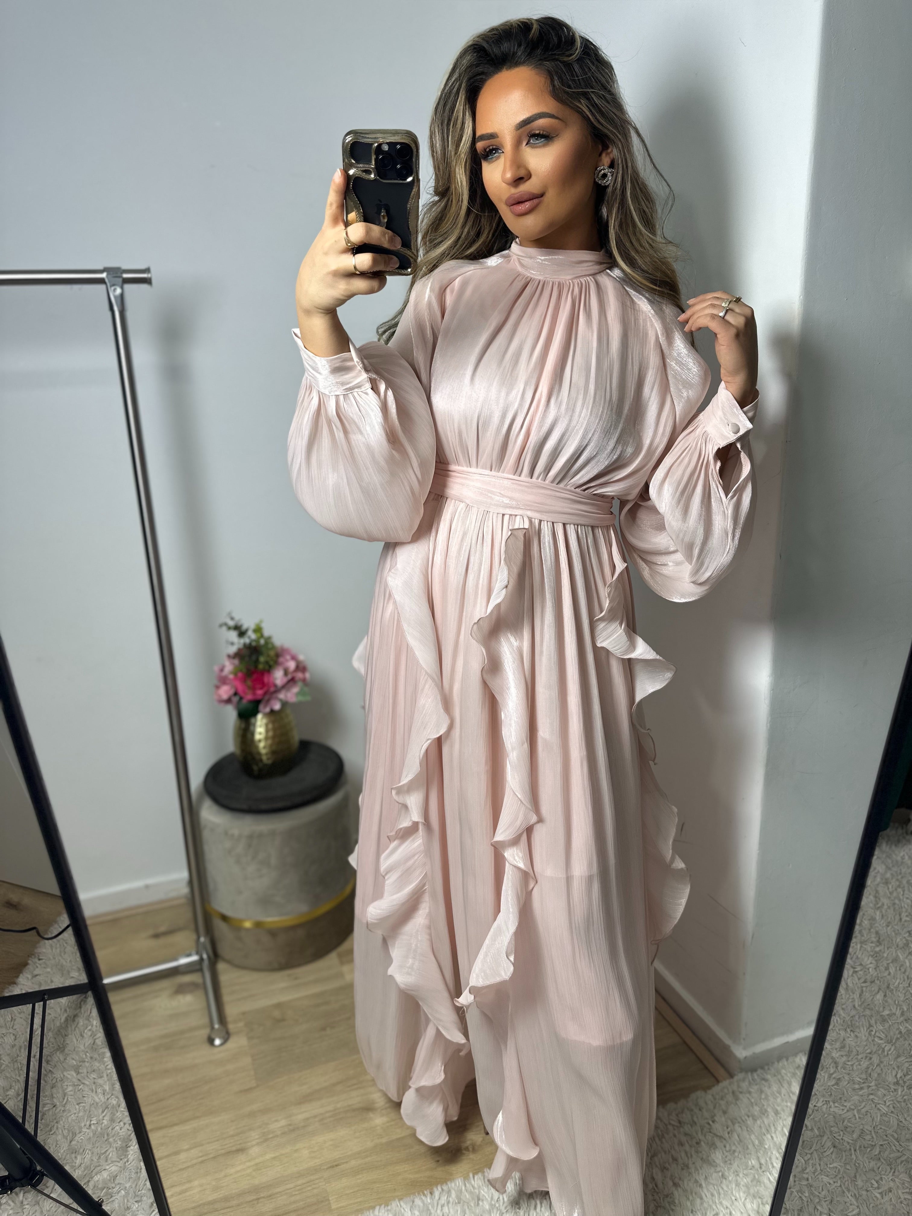 Jurk Adora silk roze