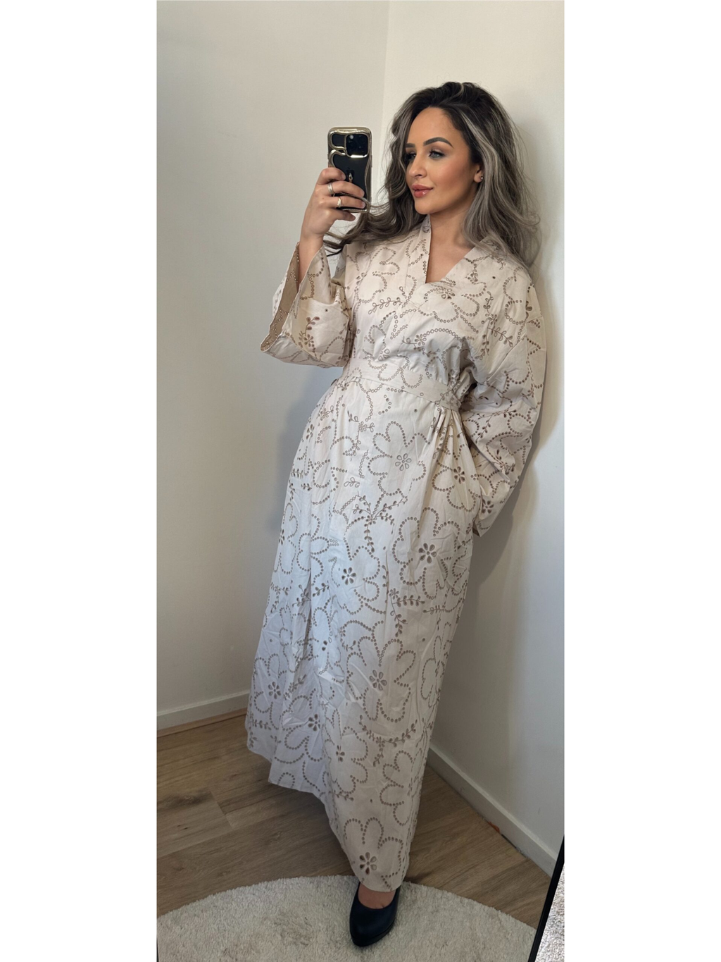 Jurk Alisa taupe/bruin