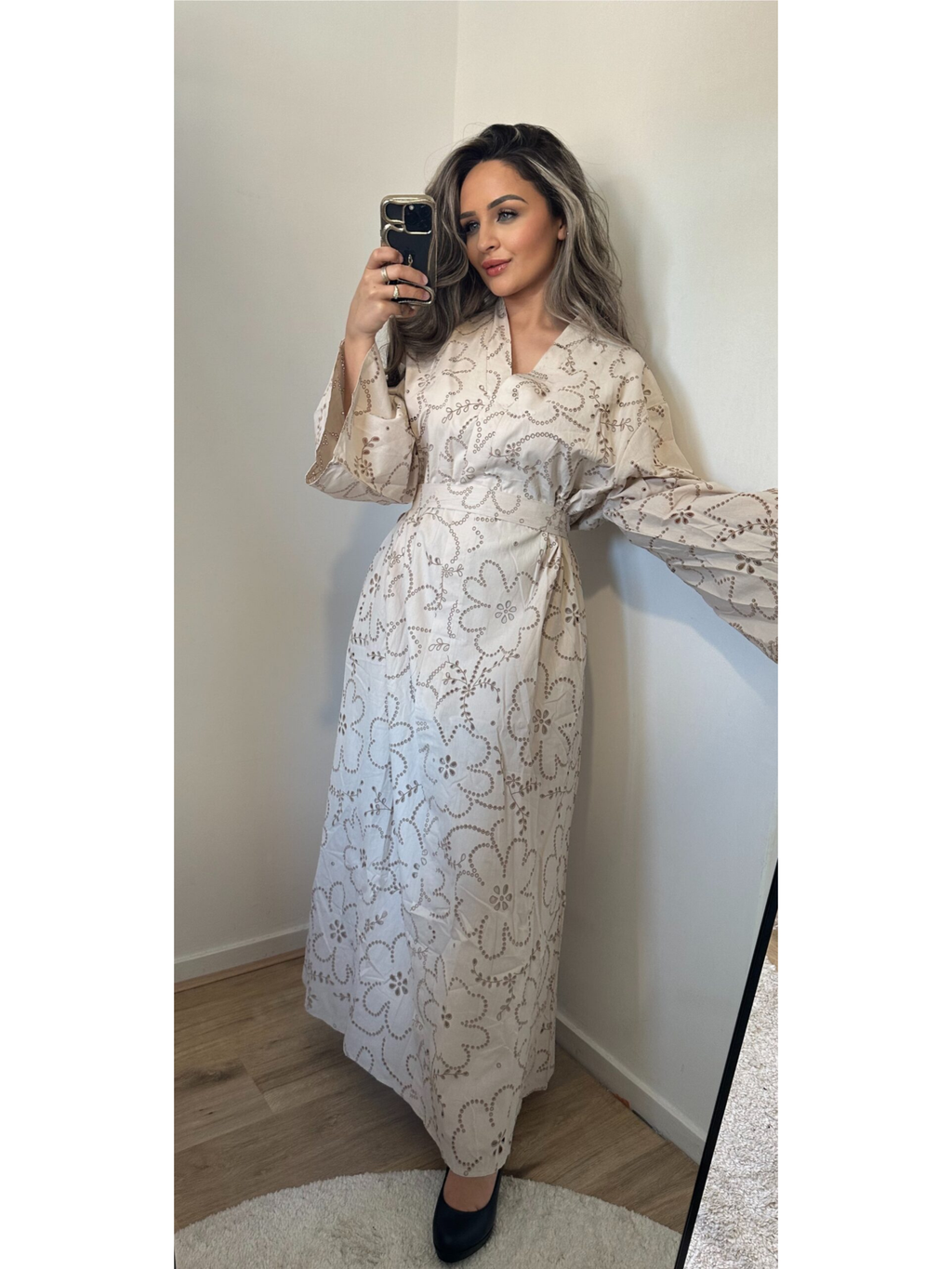 Jurk Alisa taupe/bruin