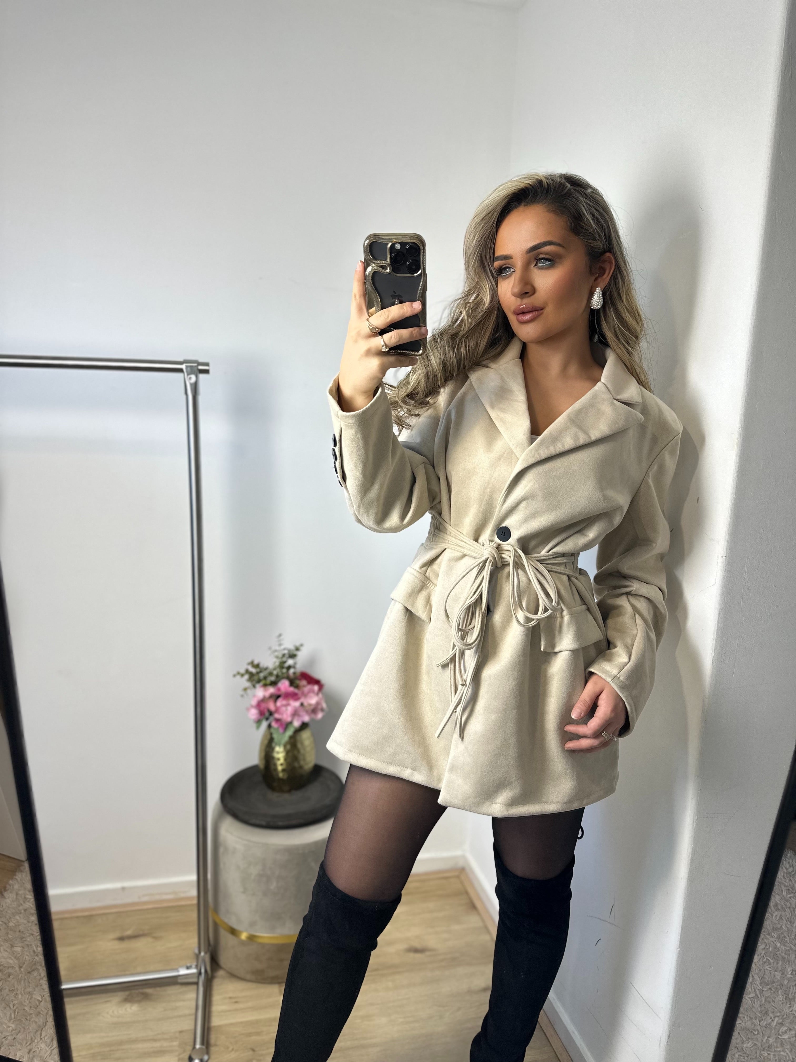 Blazer jurk Tess taupe