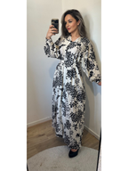Jurk Flower wit/zwart