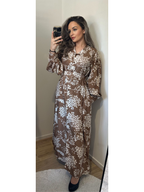 Jurk Flower bruin