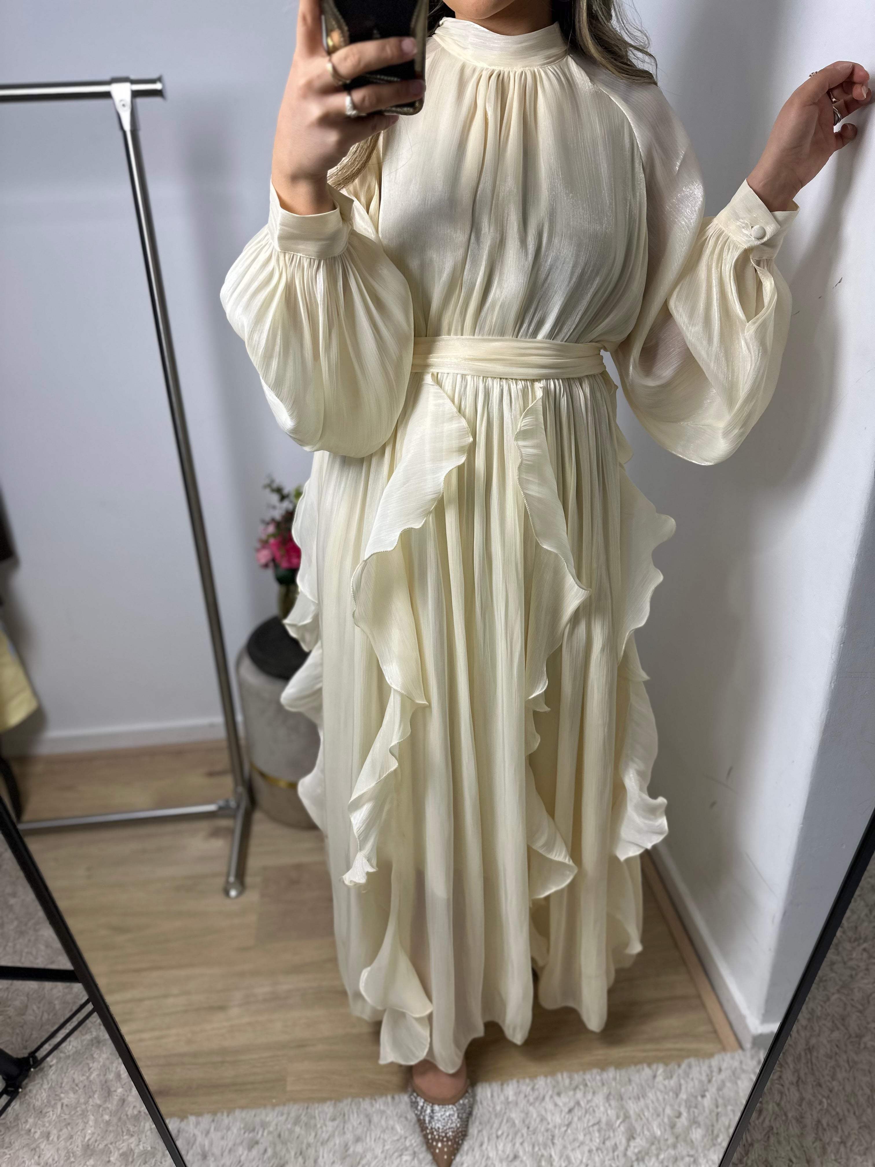 Jurk Adora silk beige