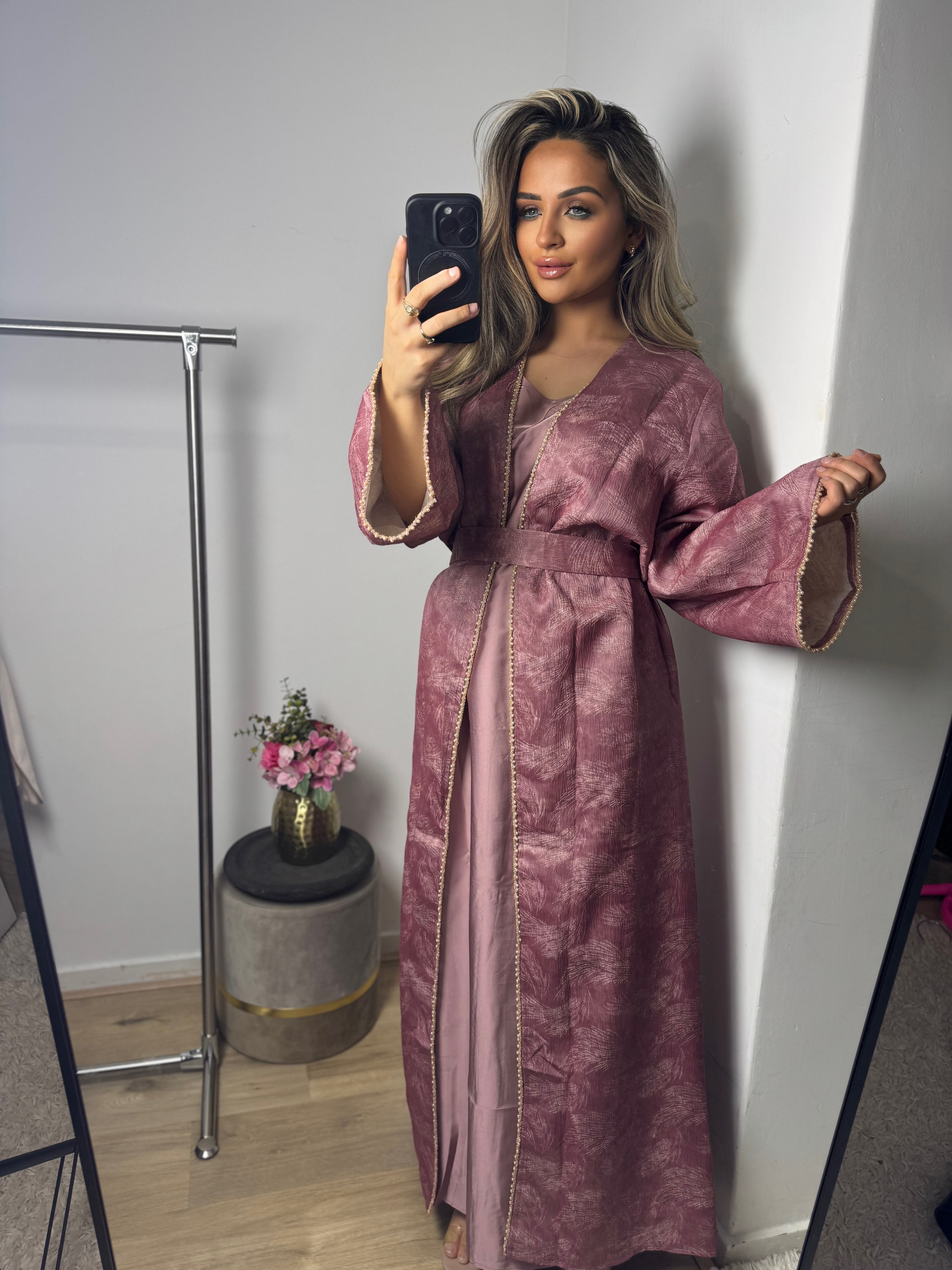 Premium abaya Safiya roze