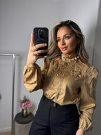 Blouse diamond taupe