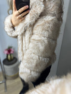 Bontjas short leather taupe