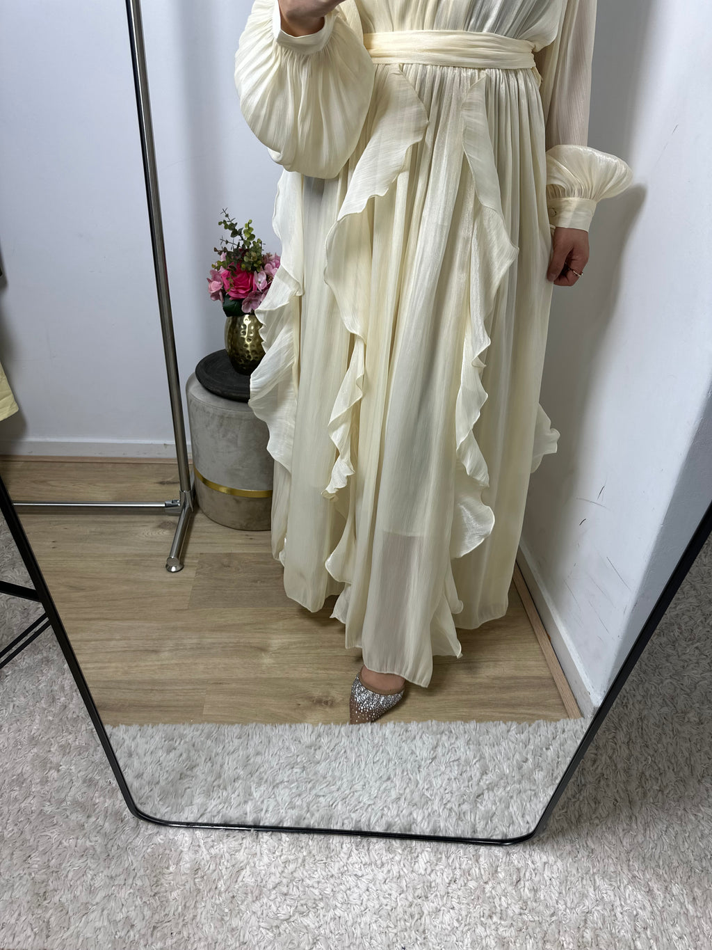 Jurk Adora silk beige