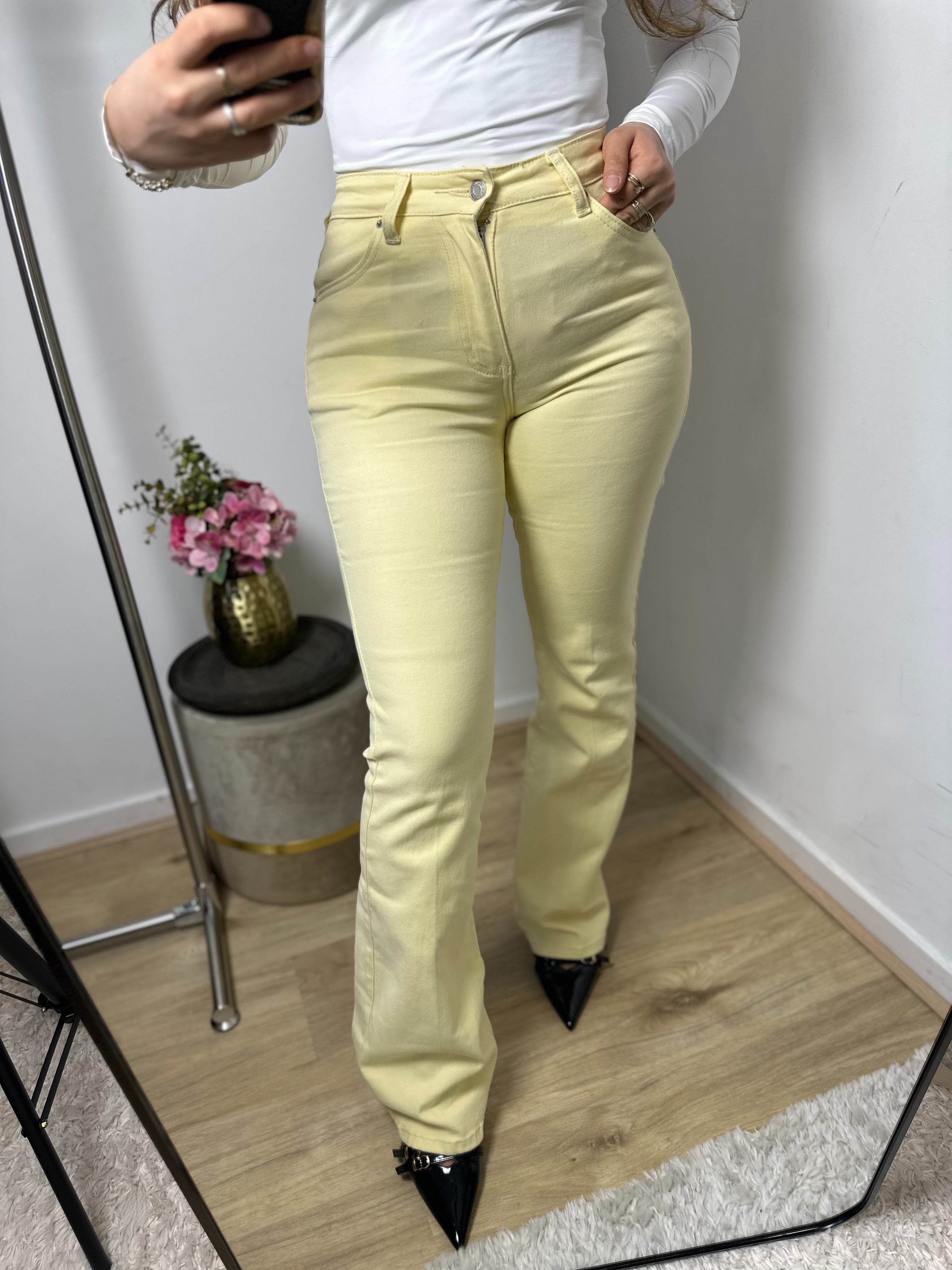 Broek Fleur botergeel flair