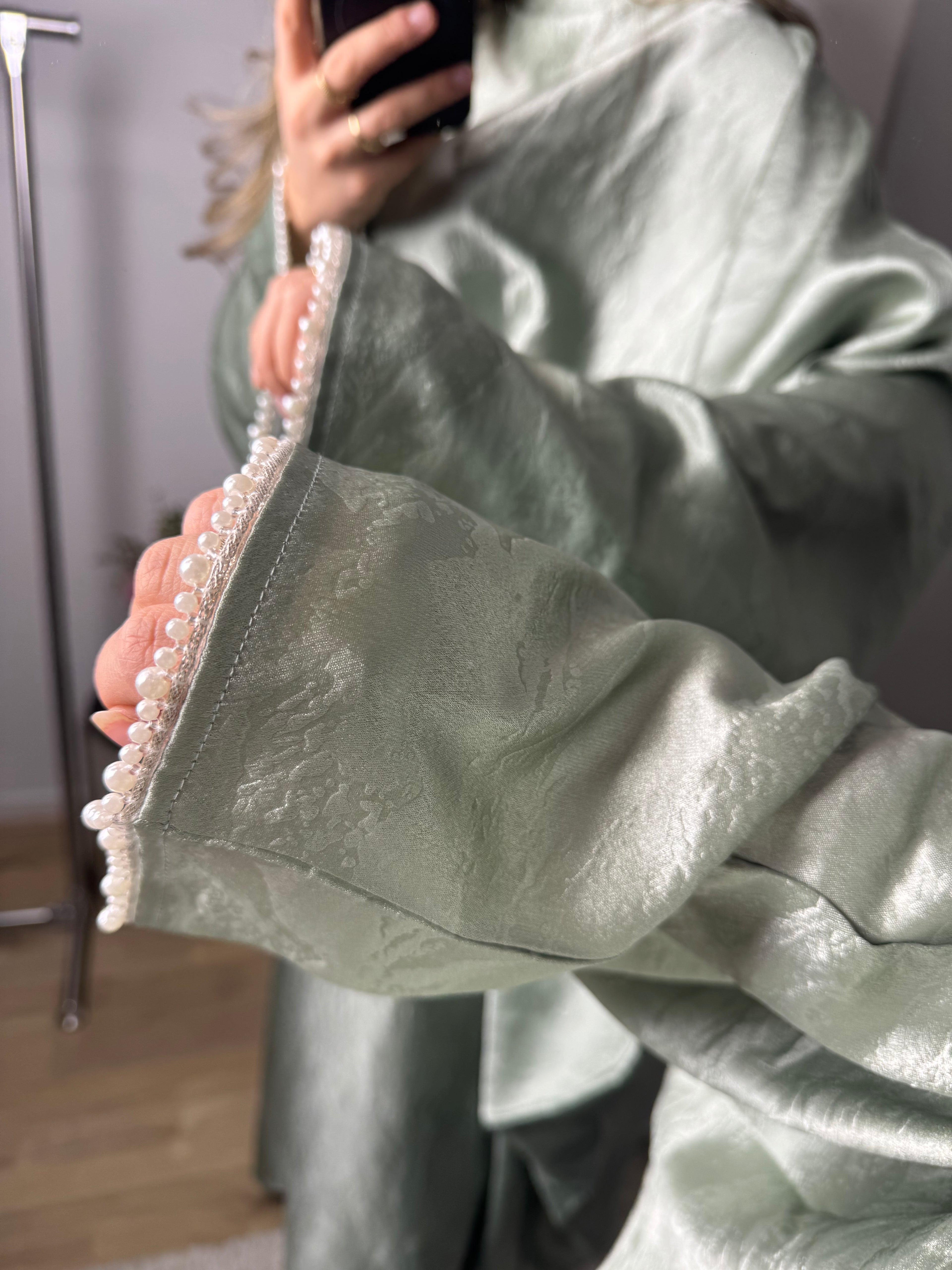 Premium abaya Layla mintgroen