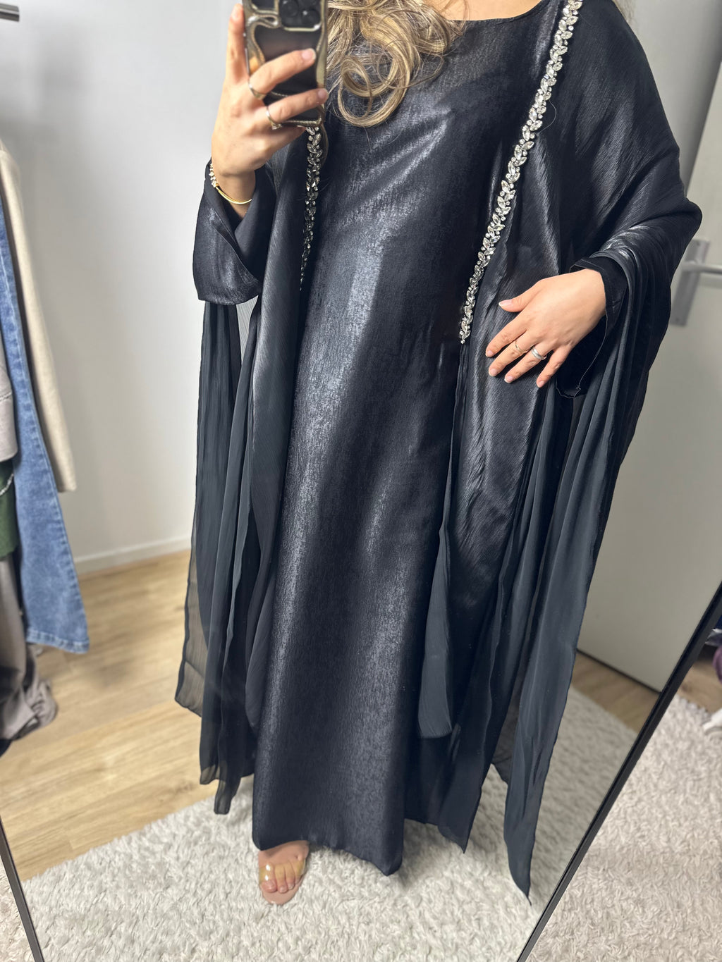 Dubai abaya diamond zwart