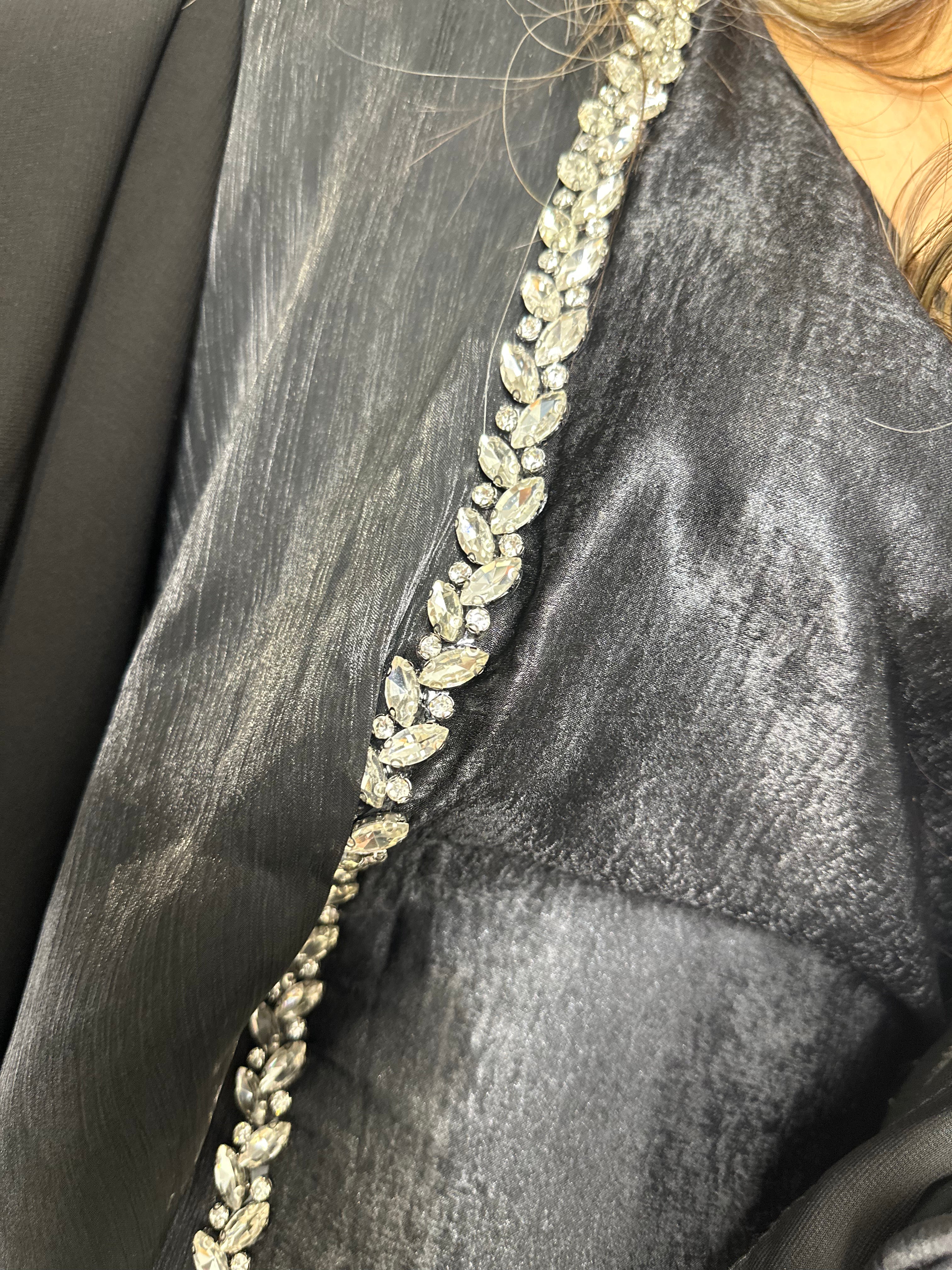 Dubai abaya diamond zwart