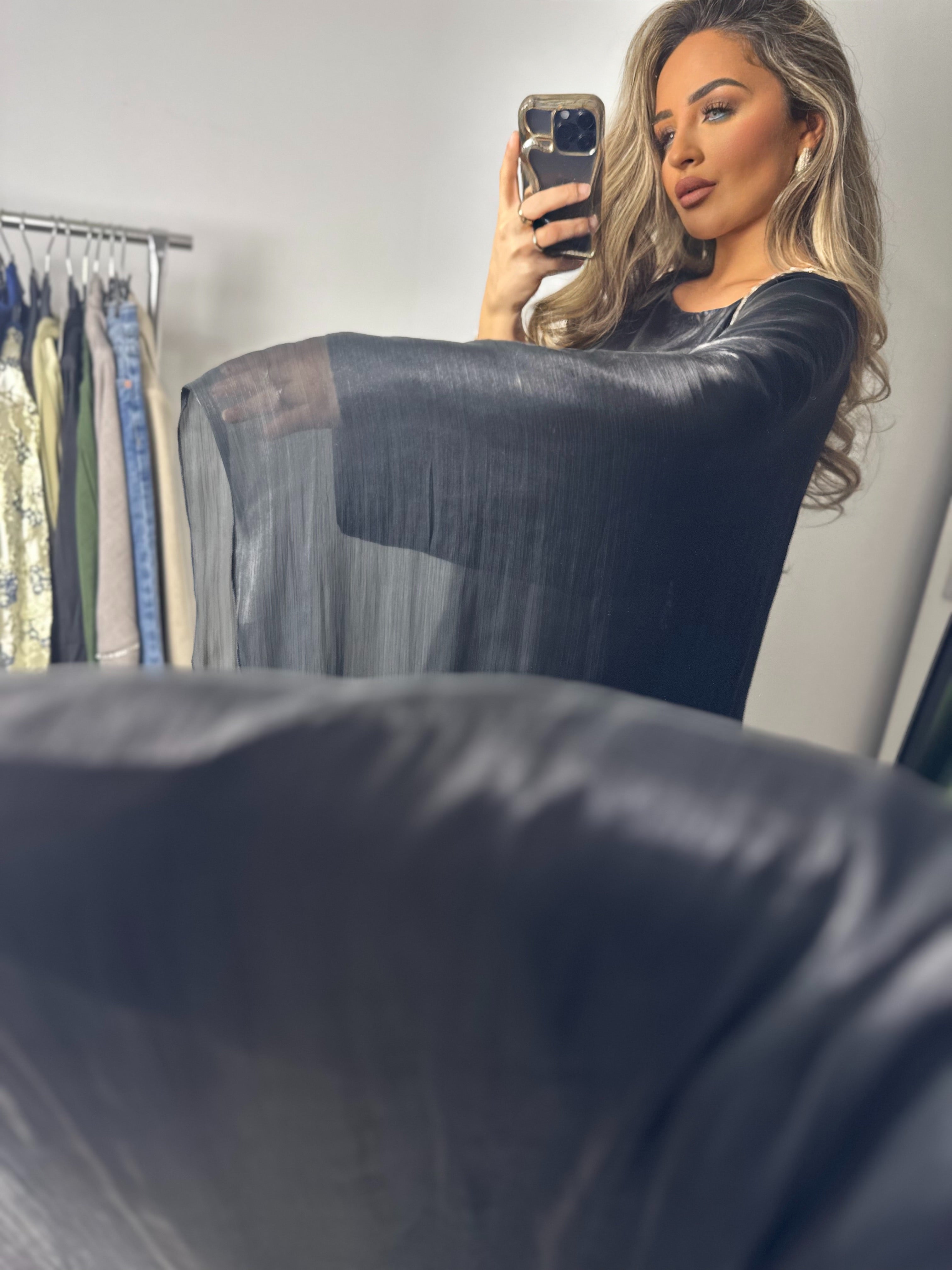 Dubai abaya diamond zwart