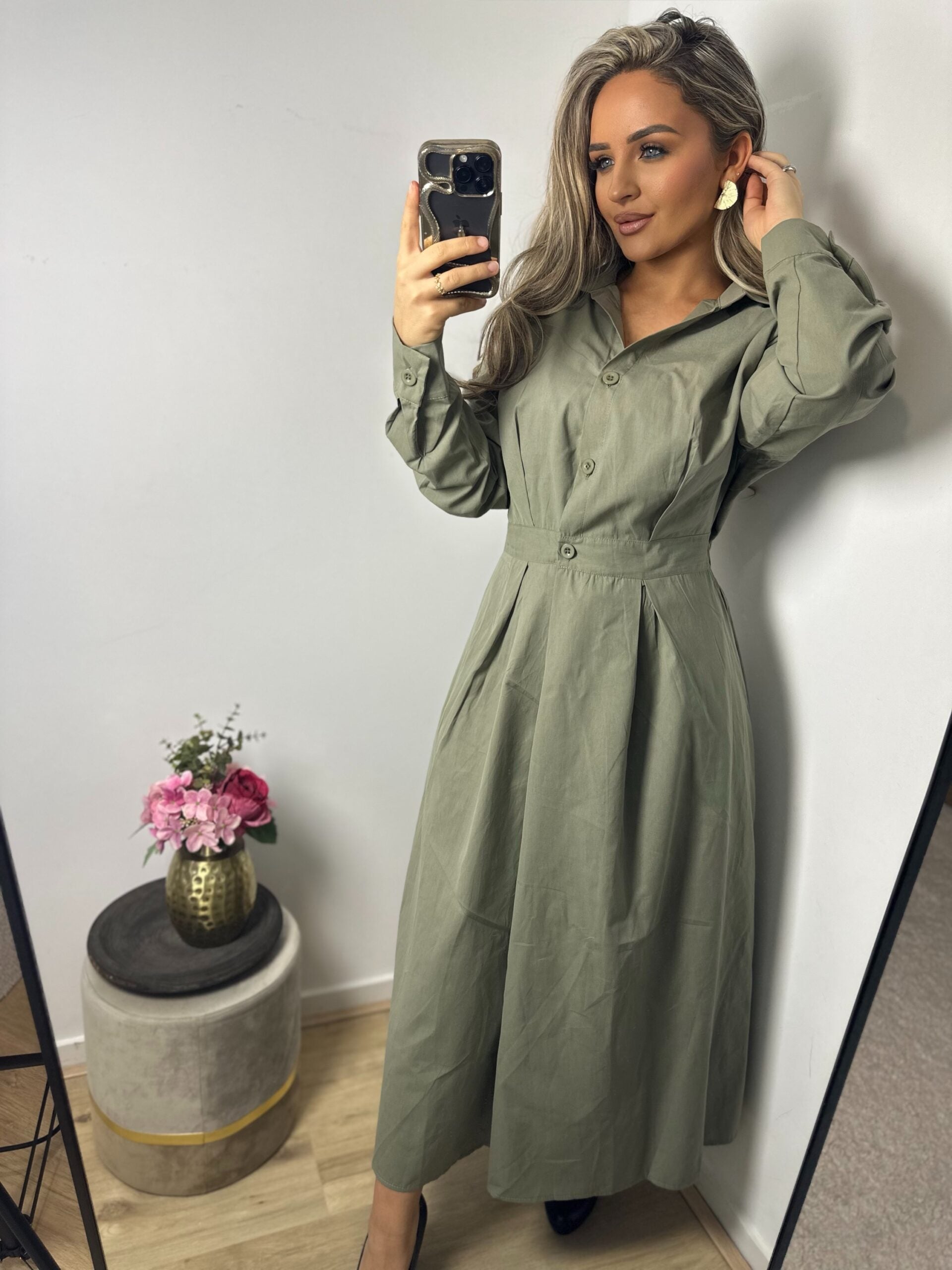 Jurk Emma moerasgroen