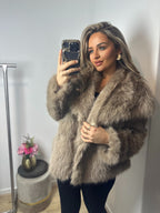 Bontjas short lichtbruin